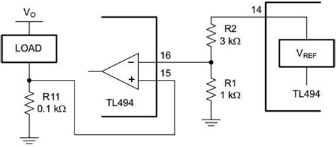 TL494, TL494CN, TL494CD, TL494IN, TL494C, TL494CI - схема включения ...
