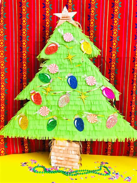 Christmas Tree Piñata Lights Star Ornaments Peppermint Etsy