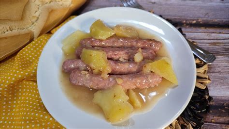 SALCHICHAS GUISADAS CON PATATAS receta fácil y deliciosa con Olla GM