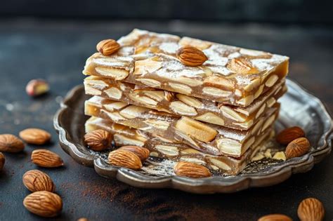 Premium Photo A Stack Of Traditional Spanish Dessert Turron With