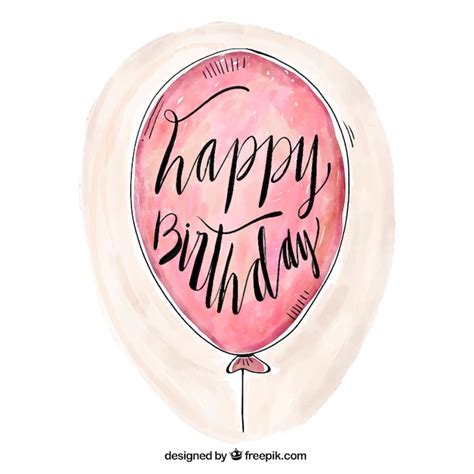 Joyeux Anniversaire Aquarelle Ballon De Fond Vecteur Gratuite