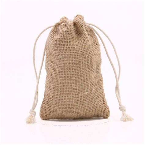 T086 Free Shipping Jute Burlap Gift Drawstring Bag Burlap Sack