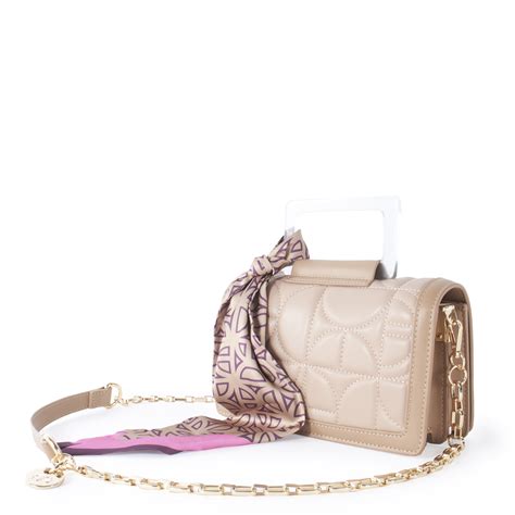 Bolsa Briefcase Acolchada Con Mascada Color Nude Cloe Factory Store
