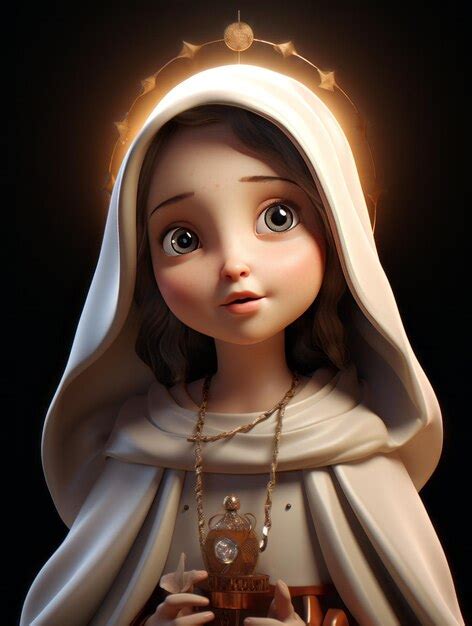 Premium Ai Image 3d Render Cute Mother Mary Avatar