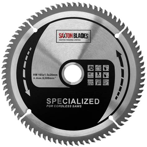 TCT Circular Blade 165mm X 80T Thin Kerf Saxton Blades