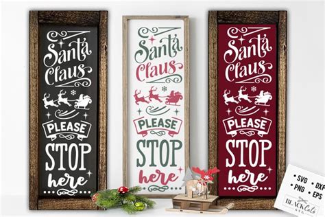 Free Svgs Download Christmas Porch Sign Svg Long Sign Santa Svg