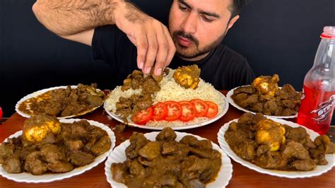 Asmr Eating Chicken Liver Gizzard Curry Spicy Chicken Liver