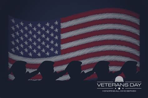 Vector image background for veterans day celebrations with the American ...