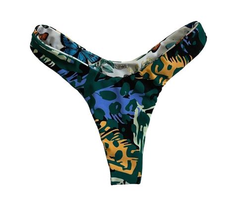 Retro Jungle Leopard Cheeky Reversible Bikini Bottom Skimpy Etsy