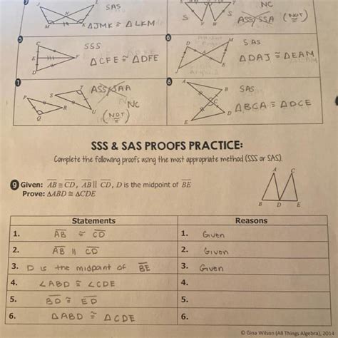 Sss And Sas Proofs Practice