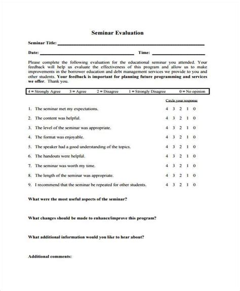 Seminar Format Example