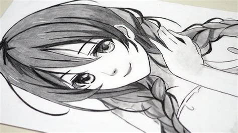 How To Draw Beautiful Anime Girl Using Only One Pencil Anime Drawing