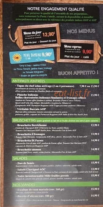 La Pasta à Bourges Menu Et Photos