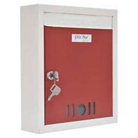 Mild Steel Ivory Mail Box Metal Lock With Two Keys Size 11 X9 X3