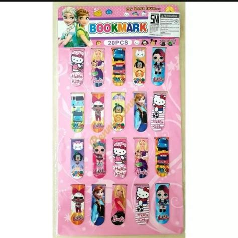 1 Pack Pembatas Buku Bahan Magnet Isi 20 Pcs Karakter Lucu Pembatas