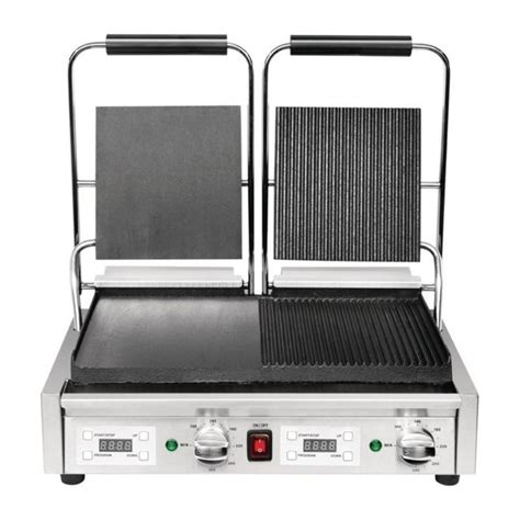 Grill Panini Professionnel Double Lisse Gauche Rainur Droite