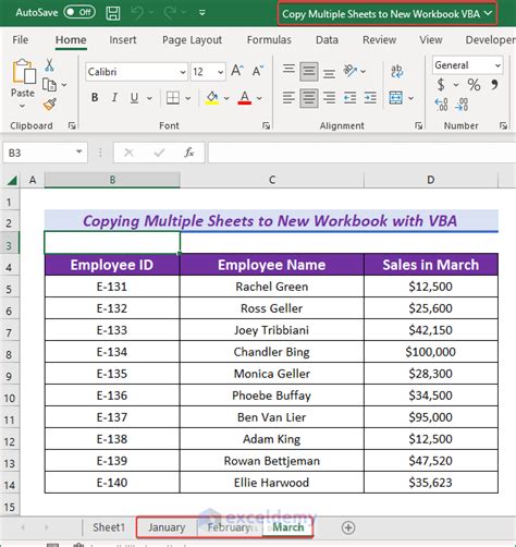 Excel Vba To Copy Multiple Sheets To New Workbook Exceldemy