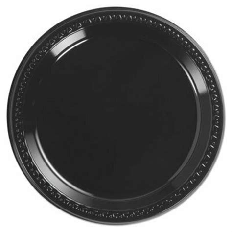 Huhtamaki Chinet Heavyweight Plastic Plates In Diamter Black Pk