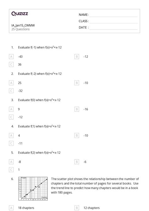 50 Correlation And Coefficients Worksheets For 10th Year On Quizizz Free And Printable