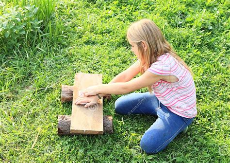 Girl Hiding Rubber Bands Stock Image Image Of Table 44200833