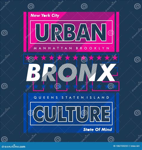 The Bronx Urban Culture Graphic T Shirt Vector Illustration Denim Style Vintage Stock Vector ...