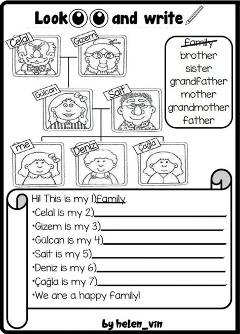 3.2. My Family exercise | Family, English as a second language (esl ...
