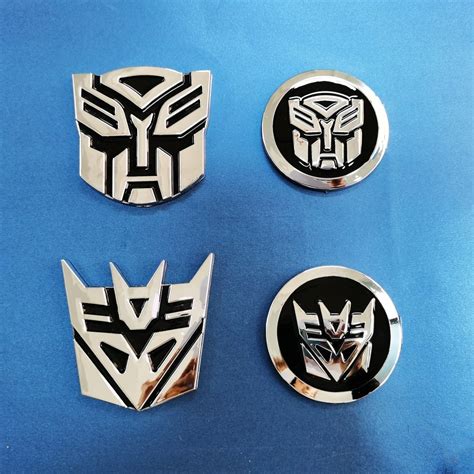 Pcs Transformers Emblem Car Autobot Sticker Chrome Finish Abs Auto