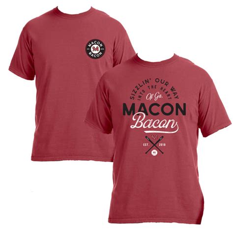 Macon Bacon Primary Logo T-Shirt - Heather Grey - Macon Bacon Baseball