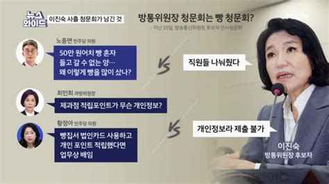 사흘 내내 빵 싸움 이어진 이진숙 인사청문회평가는 뉴스와이드