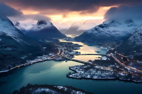 Premium Ai Image Norways Panoramic Beauty Norway Landscape Photo