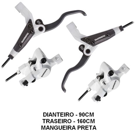 PAR FREIO DISCO HIDRÁULICO SHIMANO ALIVIO M445 M447 BRANCO