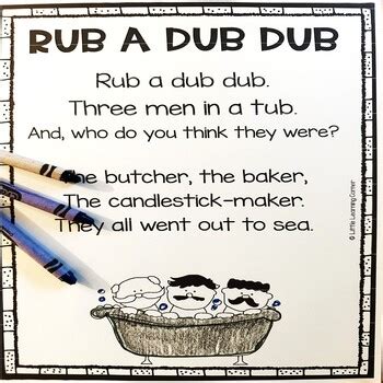 Rub a Dub Dub Nursery Rhyme by Little Learning Corner | TPT