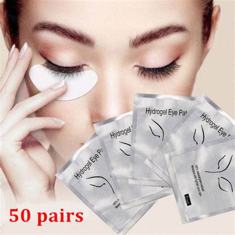 50 Pairs Lash Extension Eye Stickers Hydrogel Patches Grafting Eyelash