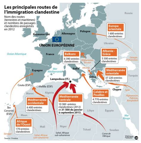 Les Principales Routes De Limmigration Clandestine La Classe D Histoire