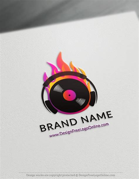 DJ Logo Design With Headphones And Music Record | Dj logo, Logo design ...