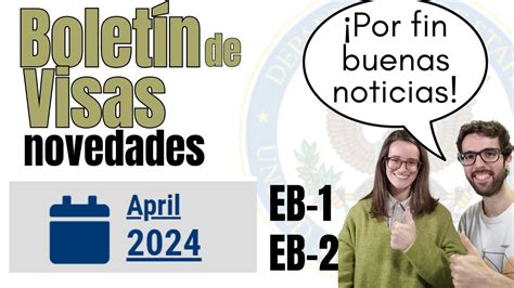 Boletín de visas Abril 2024 avances YouTube