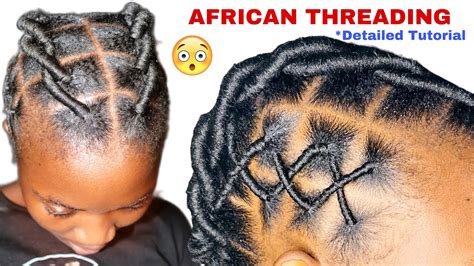 🔥how To Yarn African Threading Natural Hairstyle Brazilian Wool