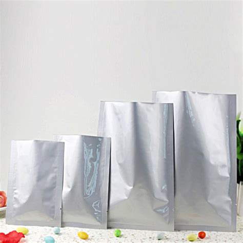 Bolsas Mylar De Aluminio Plateado Con Cierre Al Va Grandado