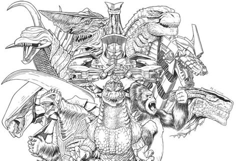 Coloring Page Godzilla Godzilla King Kong And Gamera King Kong