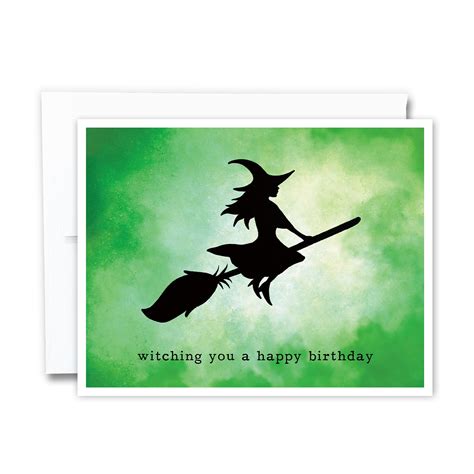 Witching You A Happy Birthday Card Witch Birthday Card Etsy