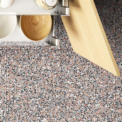 Rhapsody Staccato Terracotta Internal Terrazzo Look Matte Tiles 400x400