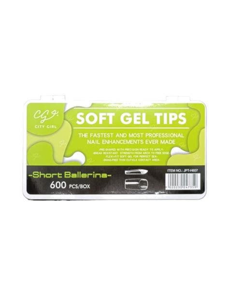 Tips Para Soft Gel Short Ballerina Unidades City Girl Jpt H