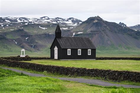 Premium Photo | Budakirkja black church in budir village