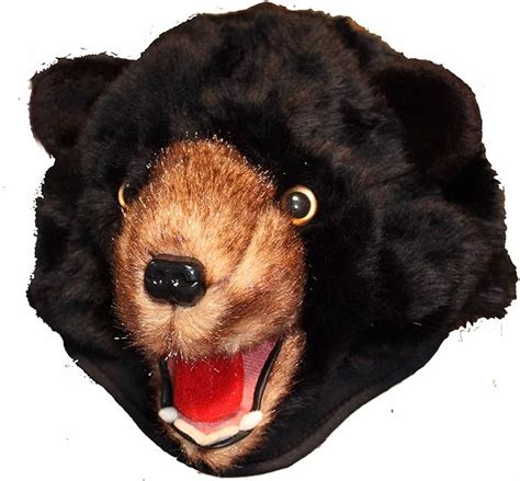 Black Bear Furry Plush Animal Hat Unisex Clothing