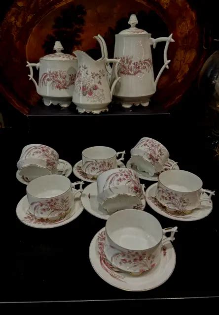 ANCIEN SERVICE A The Cafe En Porcelaine Limoges Fine Epoque Fin Xixeme