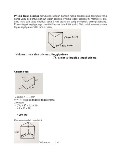 prisma tegak segitiga contoh  latihan