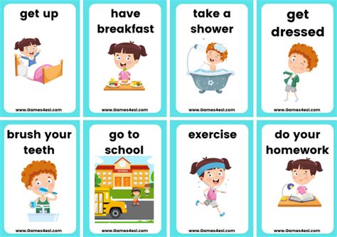 Daily Routine Flashcards Free Printable