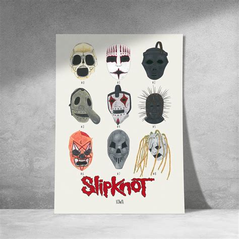 Slipknot Iowa Masks A4 Print Gouache Painting - Etsy