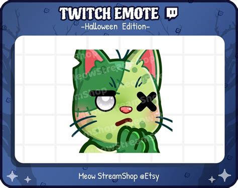 Twitch Emote Cute Zombie Cat Hmm Think Emotes Kawaii Zombie Kitten