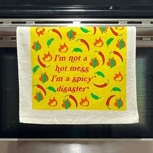 Not A Hot Mess Spicy Disaster Oven Mitt Housewarming Gift Christmas Gift Hostess Gift Funny
